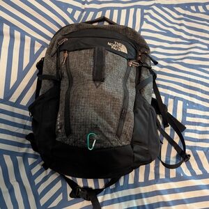 The North Face Men's Black and Gray Backpack Surge Used